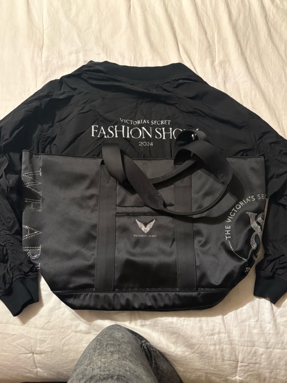 Victoria's Secret Fashion Show Bomber and Bedazzled Weekender Bundle